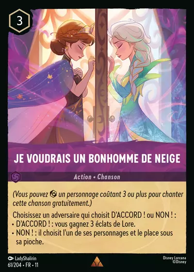 Je voudrais un bonhomme de neige